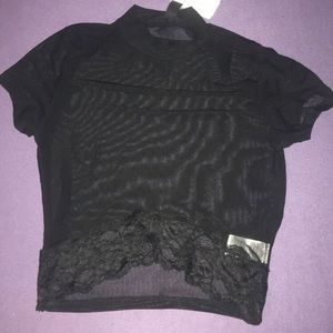 Windsor Sexy Mesh Lace Crop Top